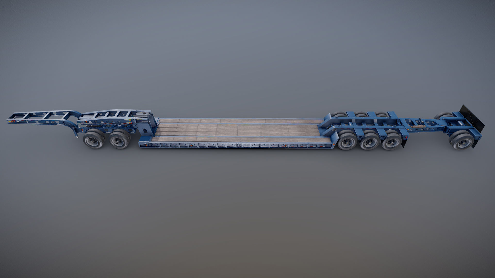 Lowboy trailer Low-poly 3D model_23