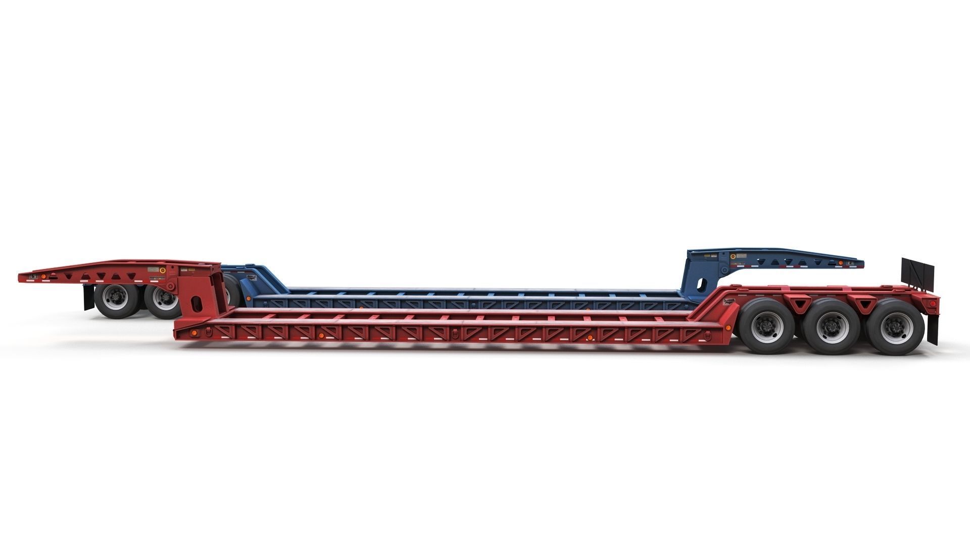 Lowboy trailer Low-poly 3D model_10