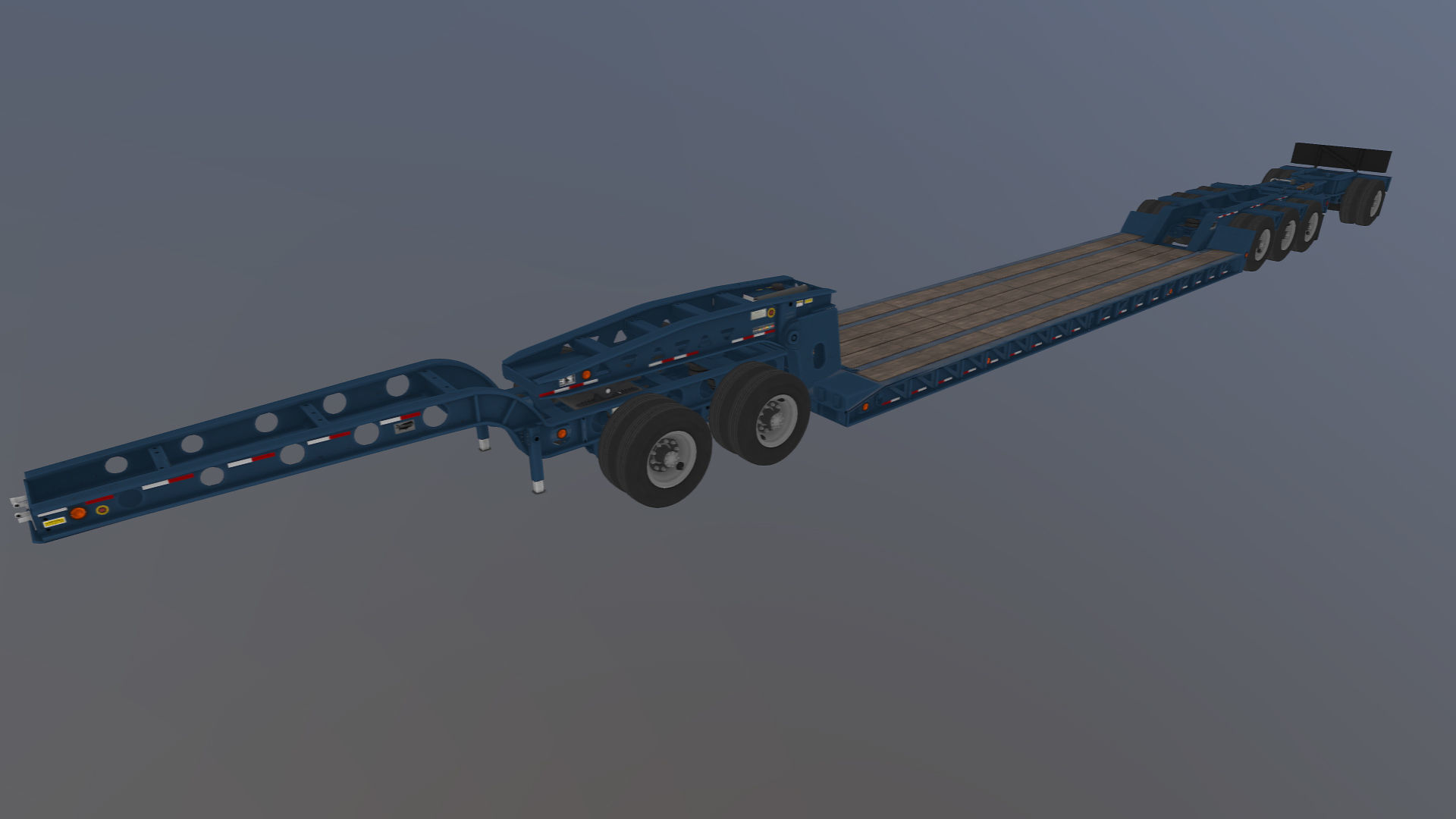 Lowboy trailer Low-poly 3D model_38