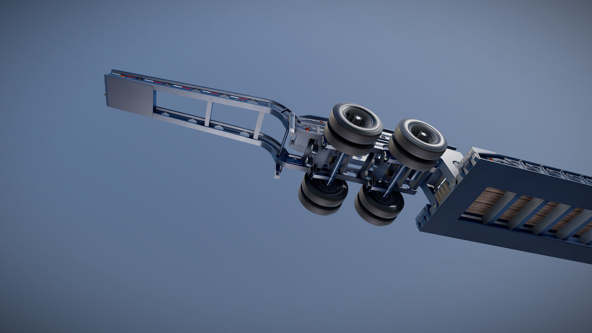 Lowboy trailer Low-poly 3D model_29