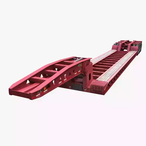 Lowboy trailer Low-poly 3D model