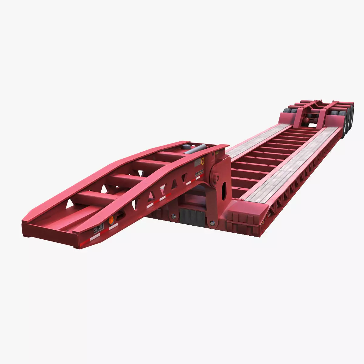 Lowboy trailer Low-poly 3D model_0