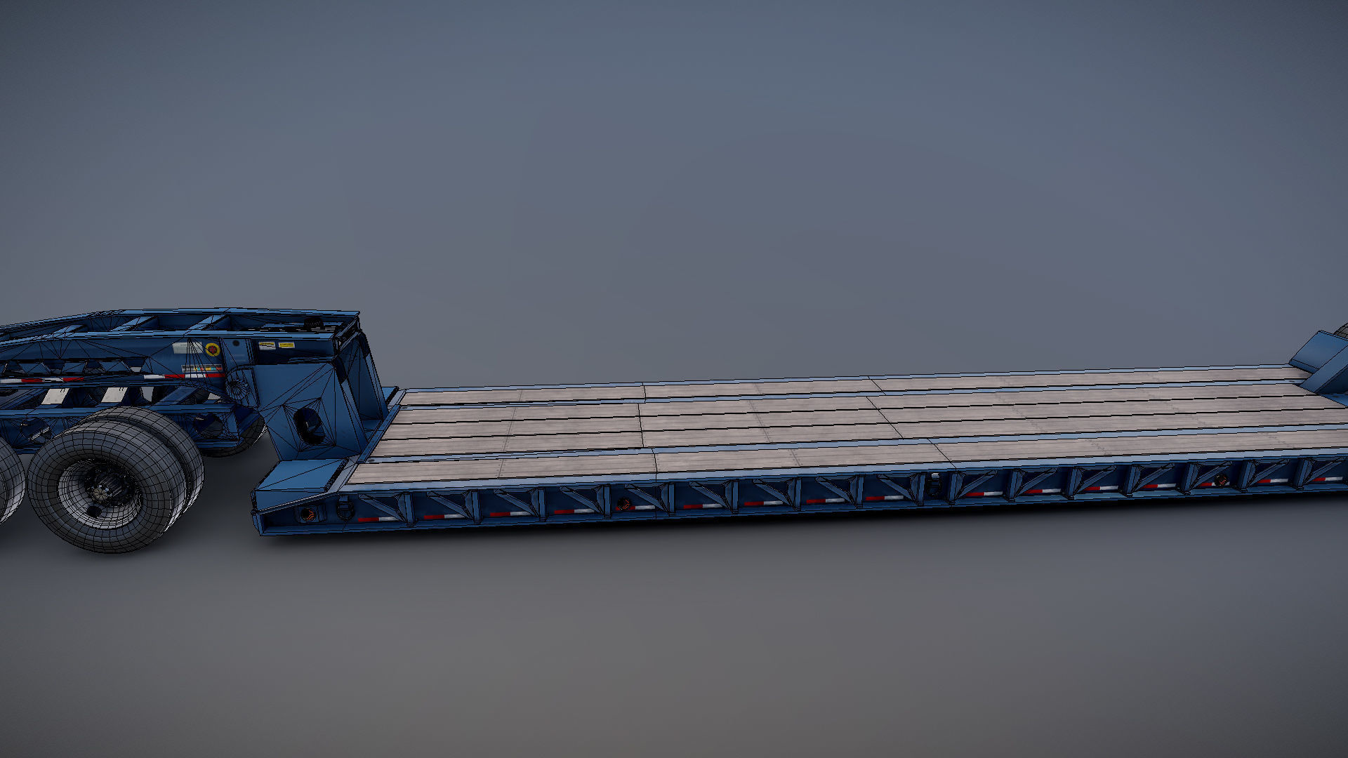 Lowboy trailer Low-poly 3D model_33