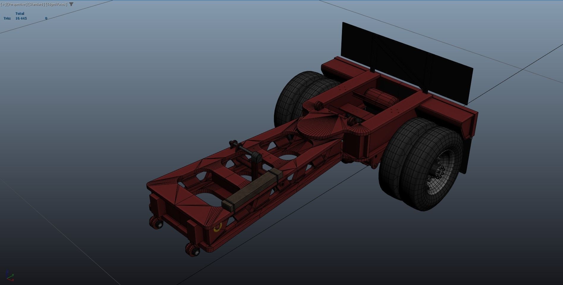 Lowboy trailer Low-poly 3D model_52