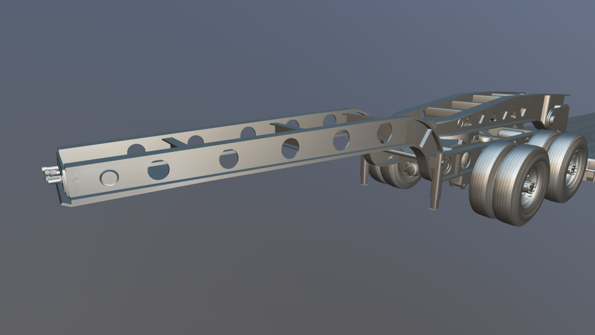 Lowboy trailer Low-poly 3D model_36