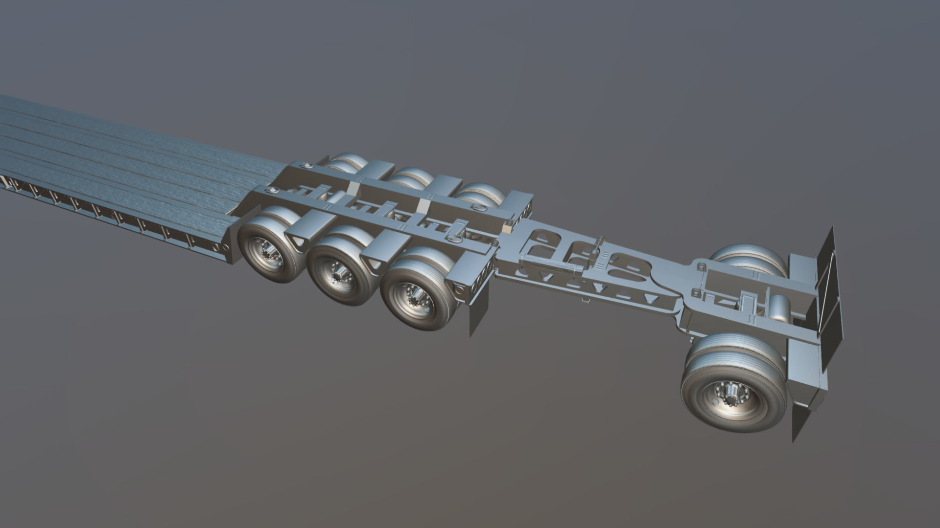 Lowboy trailer Low-poly 3D model_37