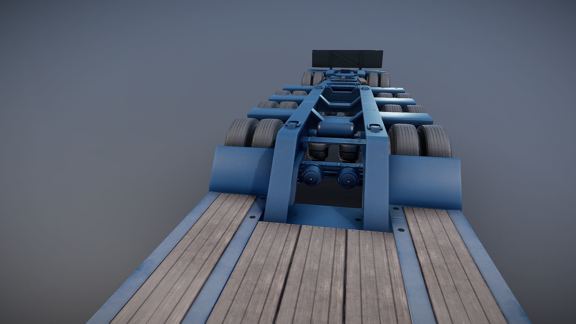 Lowboy trailer Low-poly 3D model_28