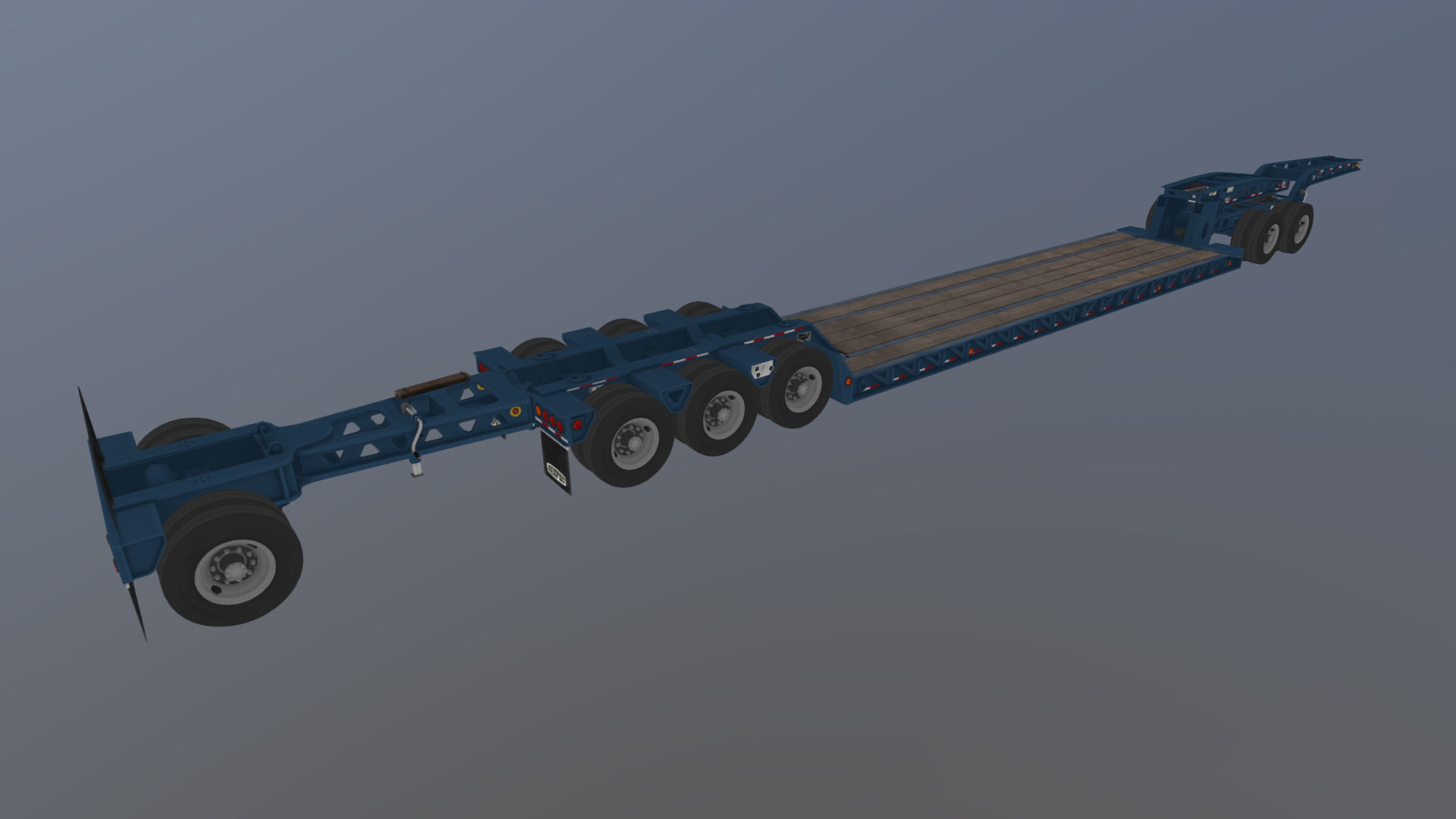 Lowboy trailer Low-poly 3D model_39