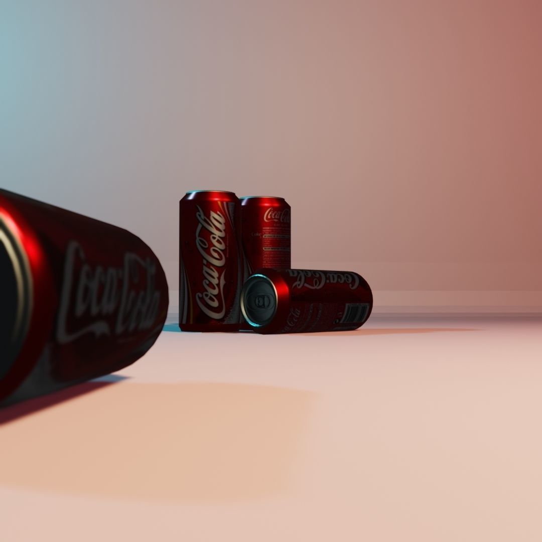 Cola Tin  Low-poly 3D model_3