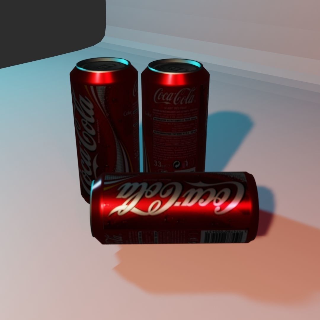 Cola Tin  Low-poly 3D model_4