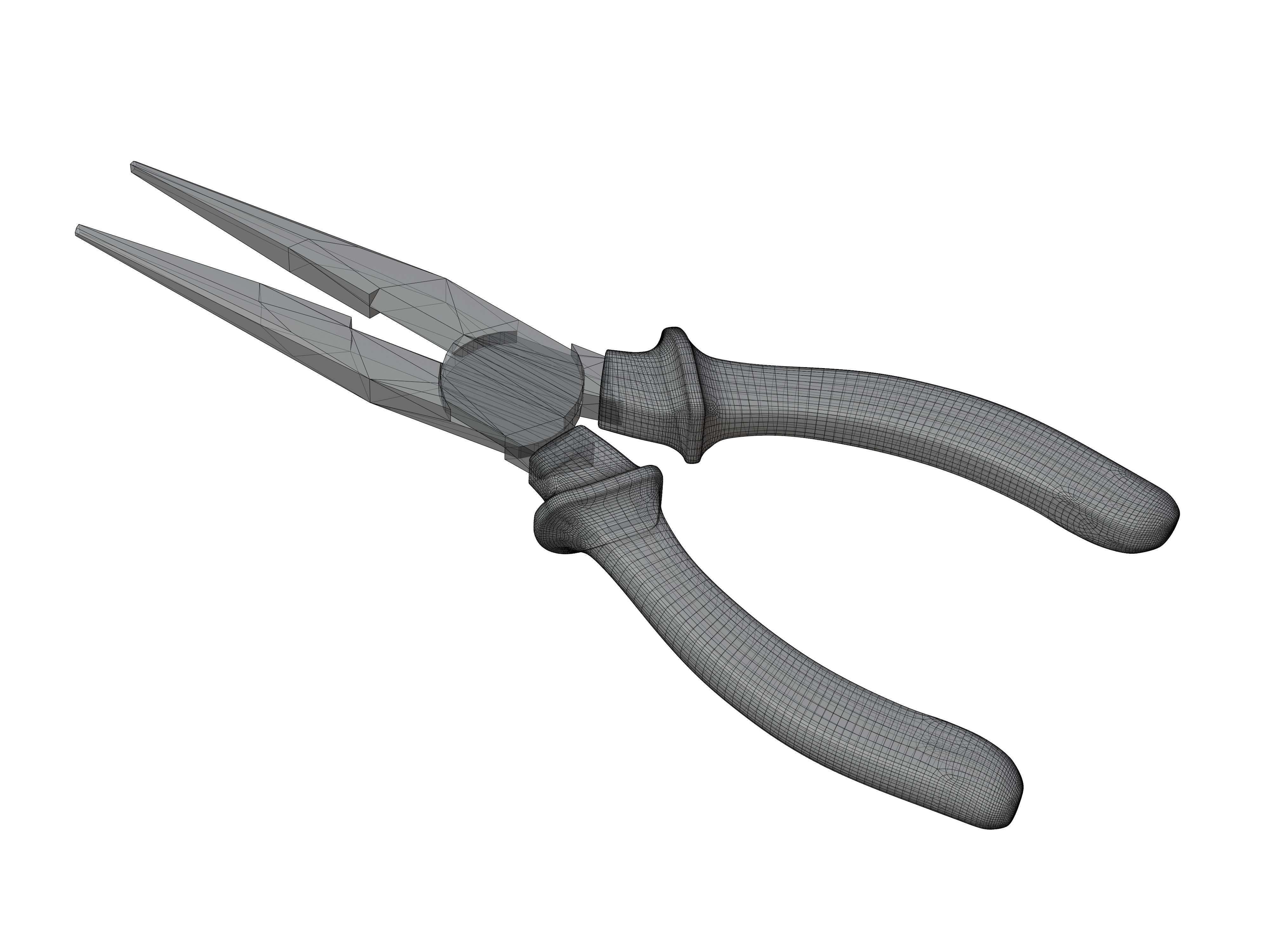Pointed Nose Plier or Needle Nose Plier Low-poly 3D model_7