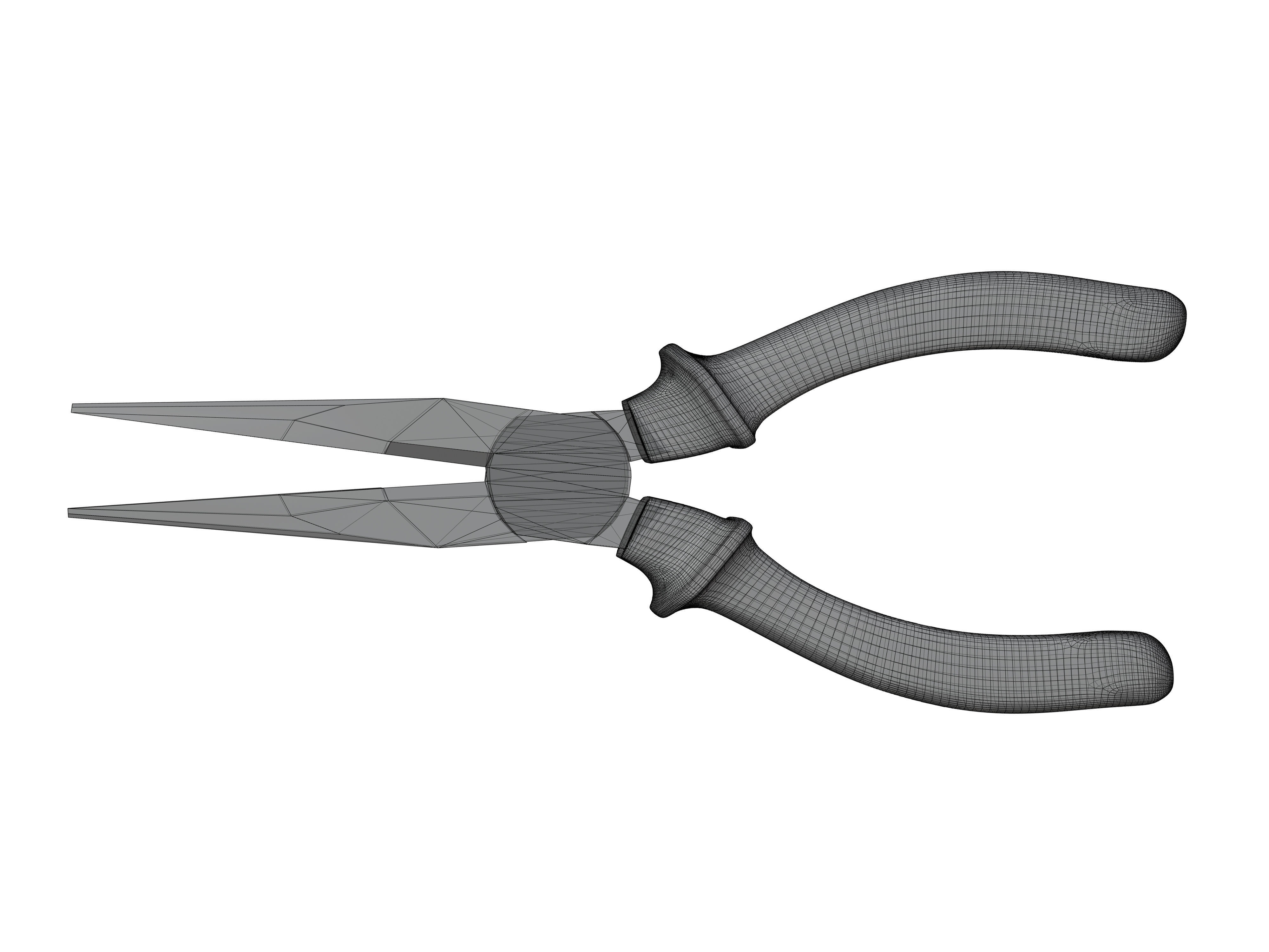 Pointed Nose Plier or Needle Nose Plier Low-poly 3D model_9
