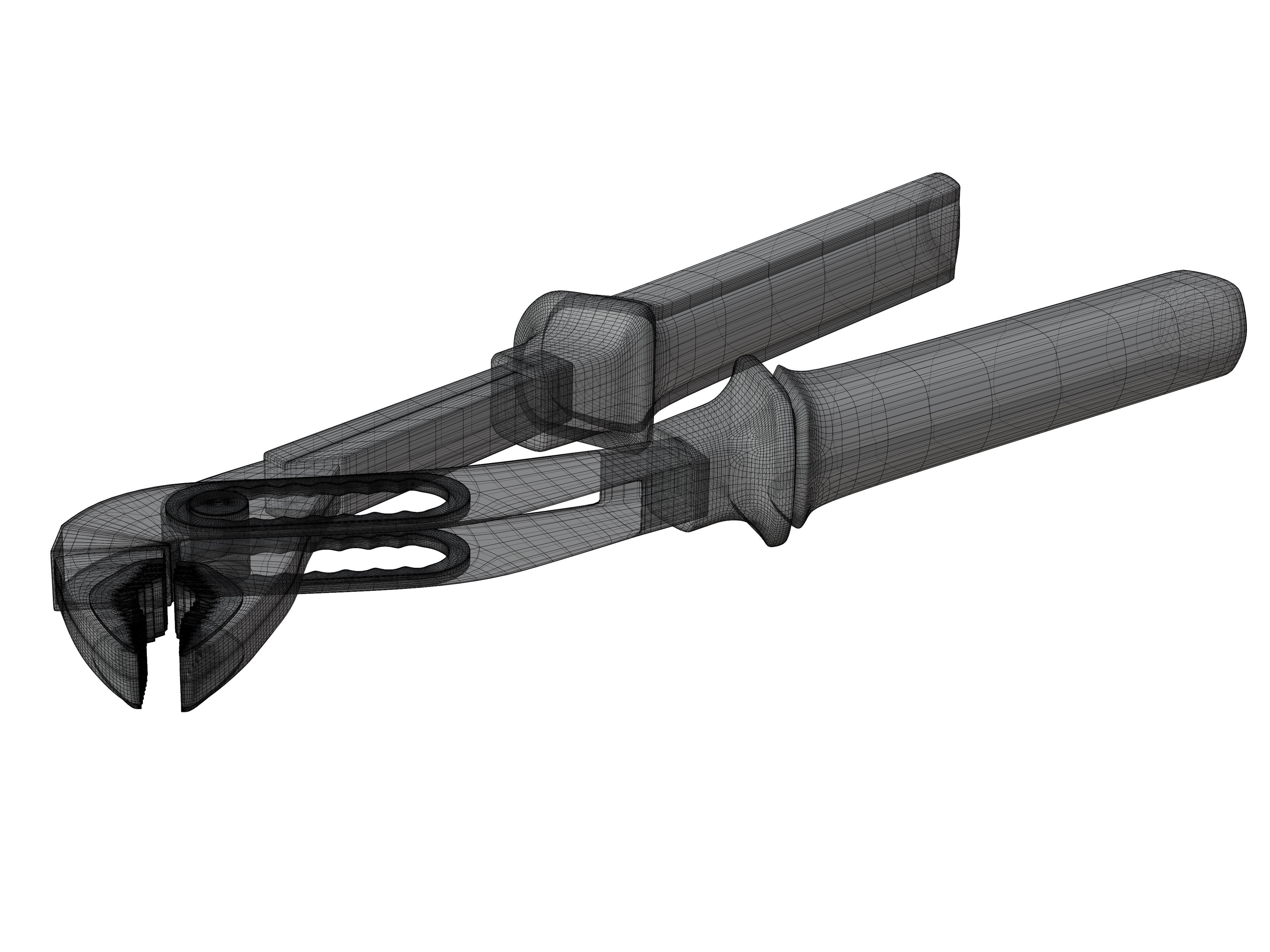 Adjustable Water Pump Plier Low-poly 3D model_9