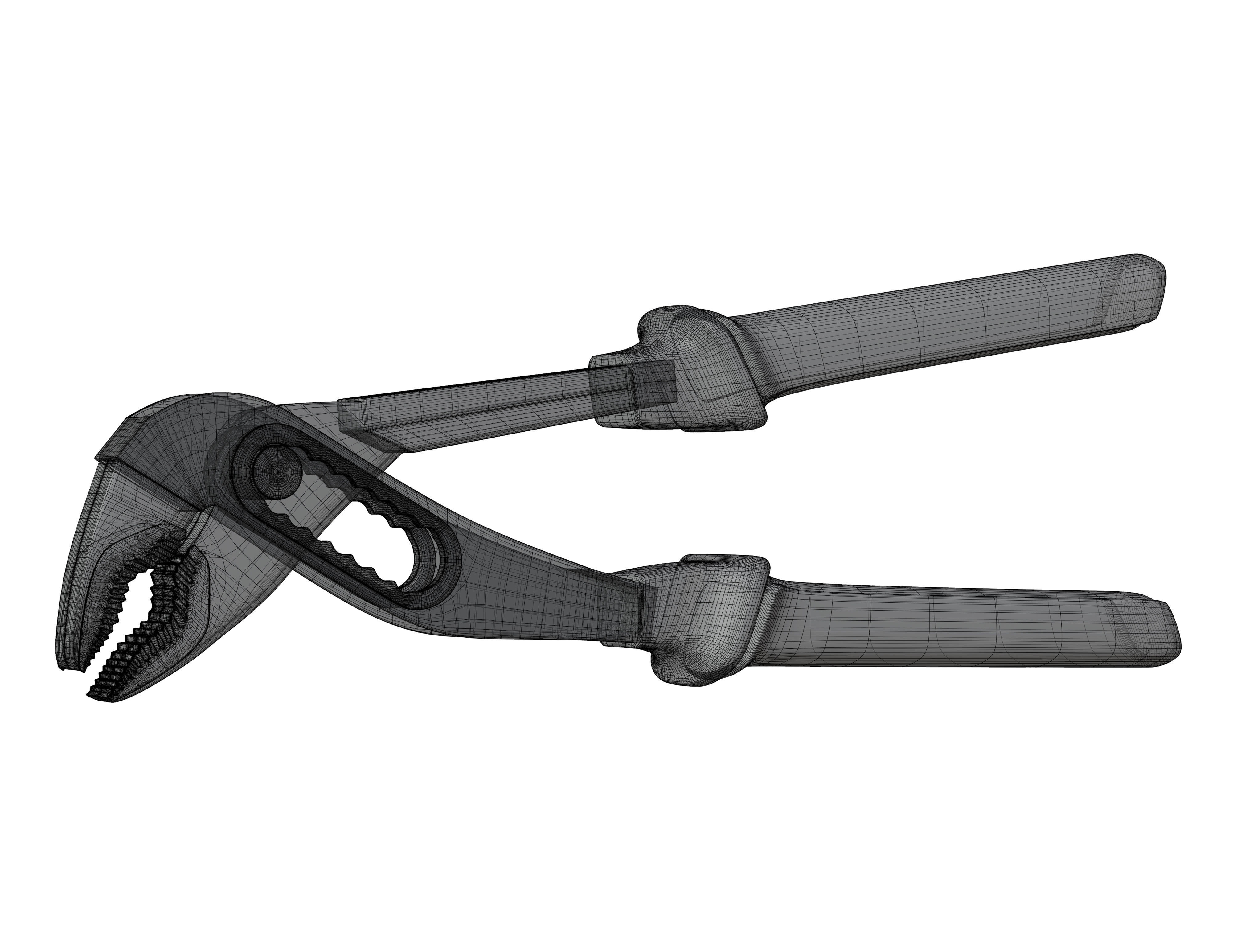 Adjustable Water Pump Plier Low-poly 3D model_7