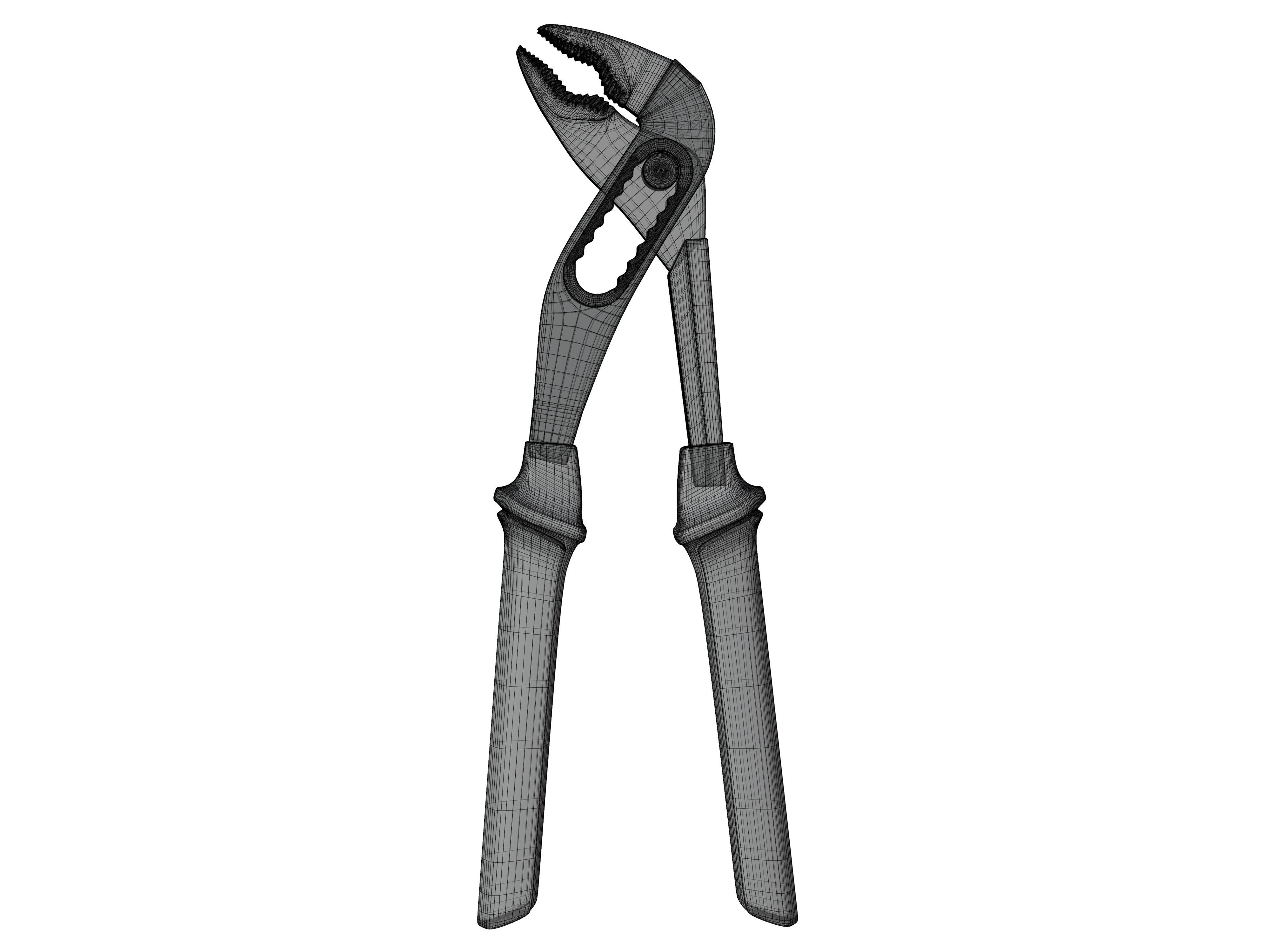Adjustable Water Pump Plier Low-poly 3D model_8