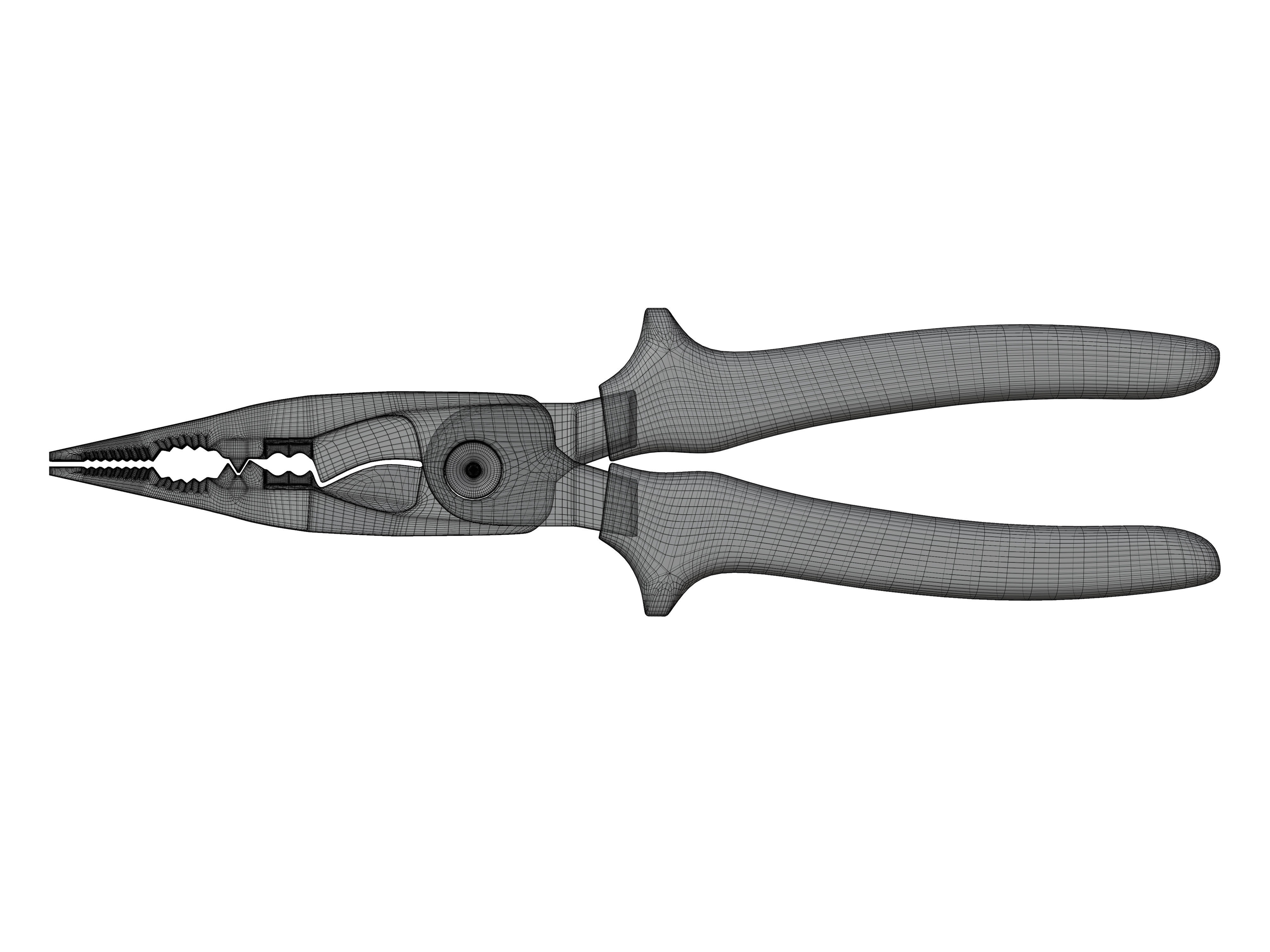 Long Nose Plier Low-poly 3D model_7