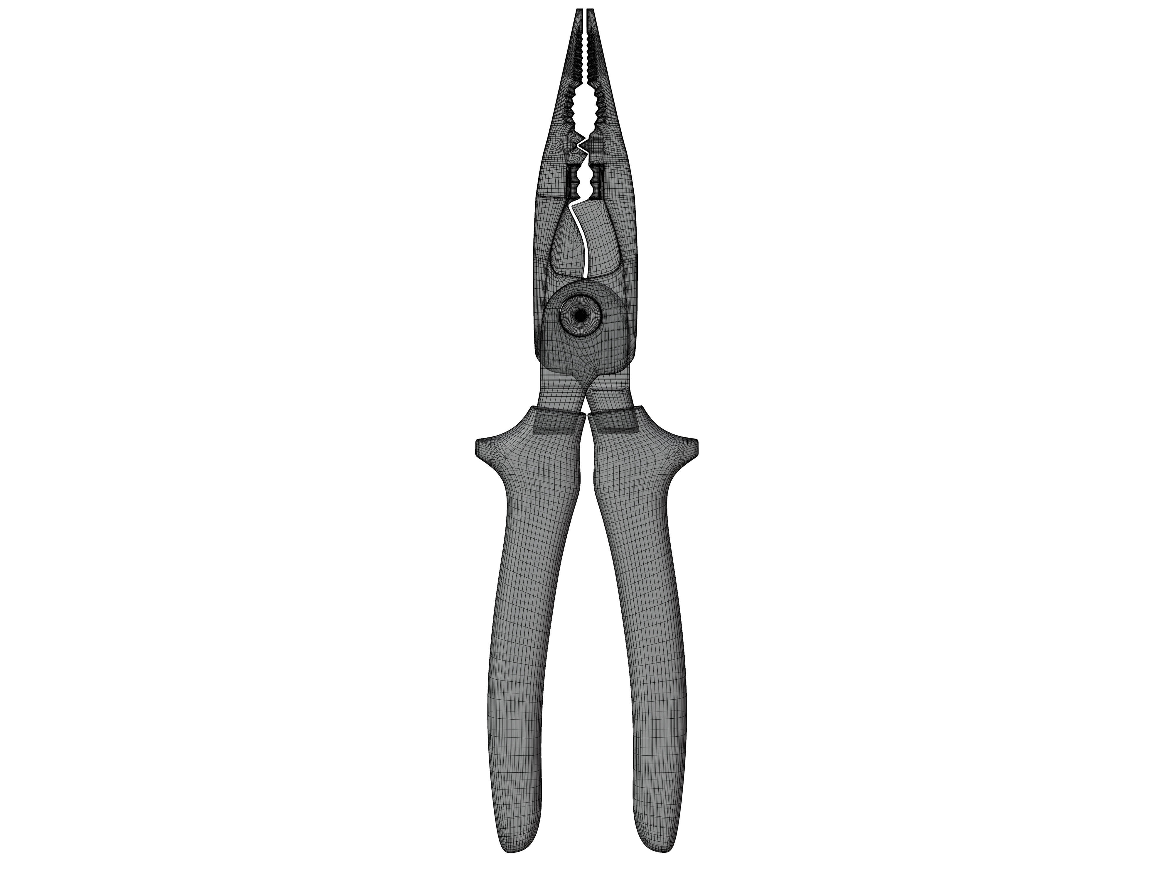 Long Nose Plier Low-poly 3D model_8