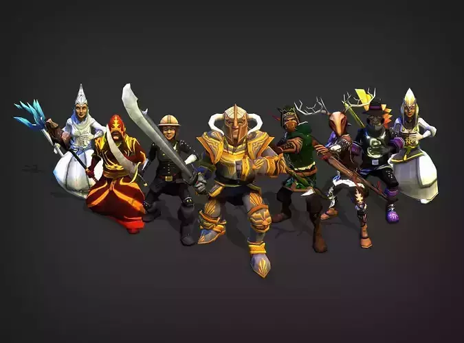 Hero Fantasy Models Low-poly 3D model