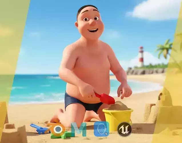 Man Model Fat boy stylized Male cartoon Low-poly 3D model Man Model Fat boy stylized Male cartoon Low-poly 3D model