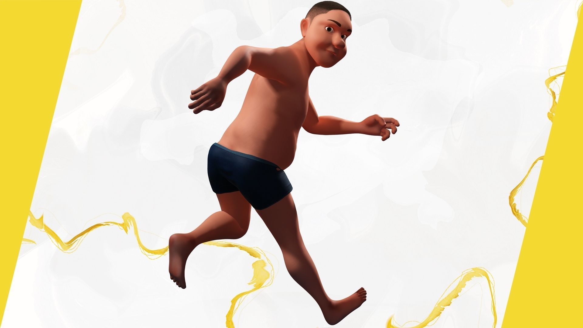 Man Model Fat boy stylized Male cartoon Low-poly 3D model_13