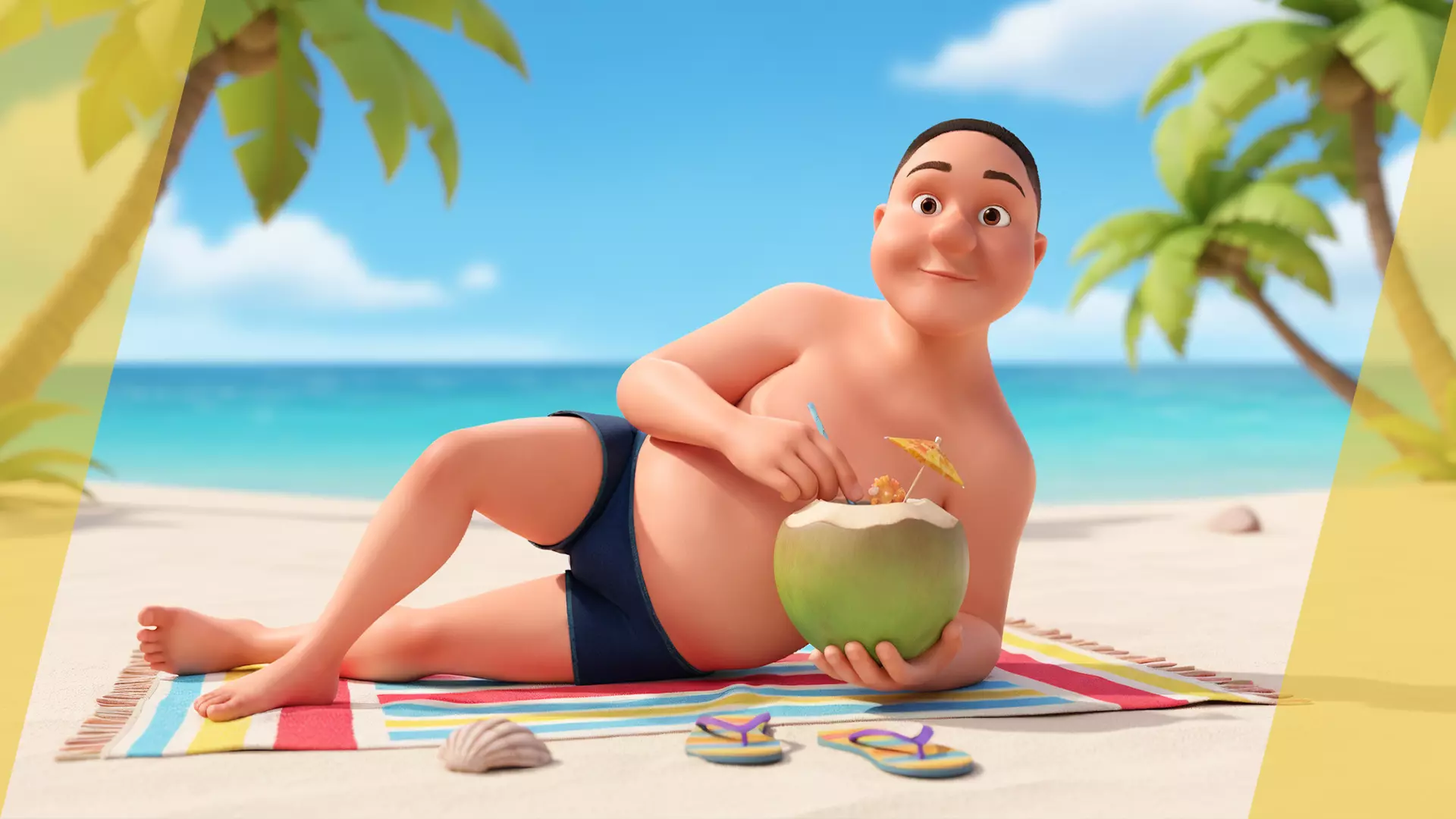 Man Model Fat boy stylized Male cartoon Low-poly 3D model_4