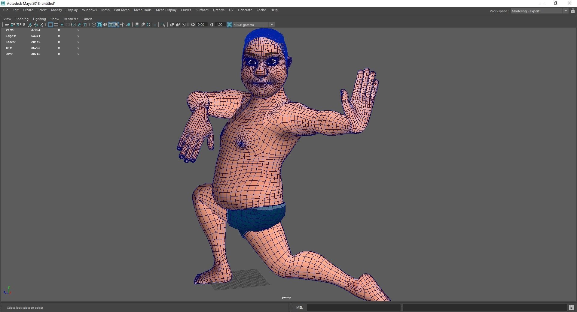Man Model Fat boy stylized Male cartoon Low-poly 3D model_22