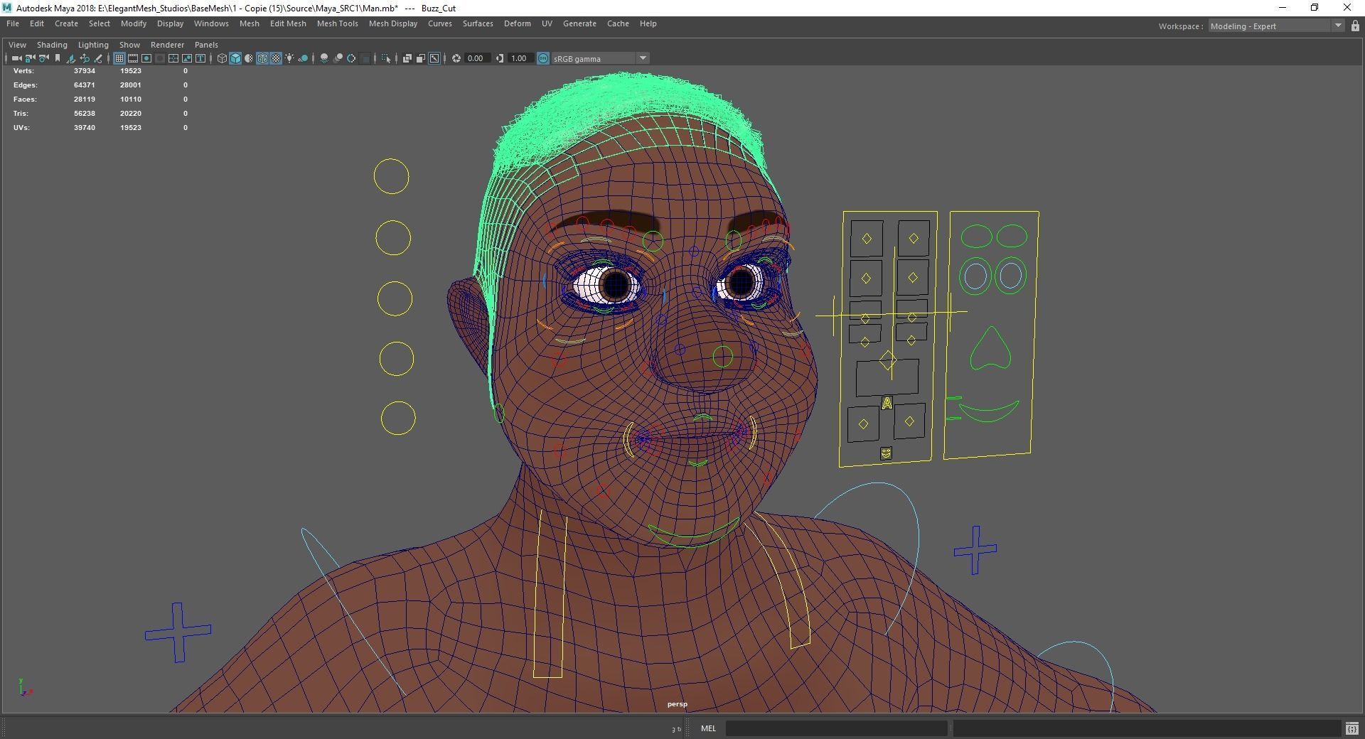 Man Model Fat boy stylized Male cartoon Low-poly 3D model_20