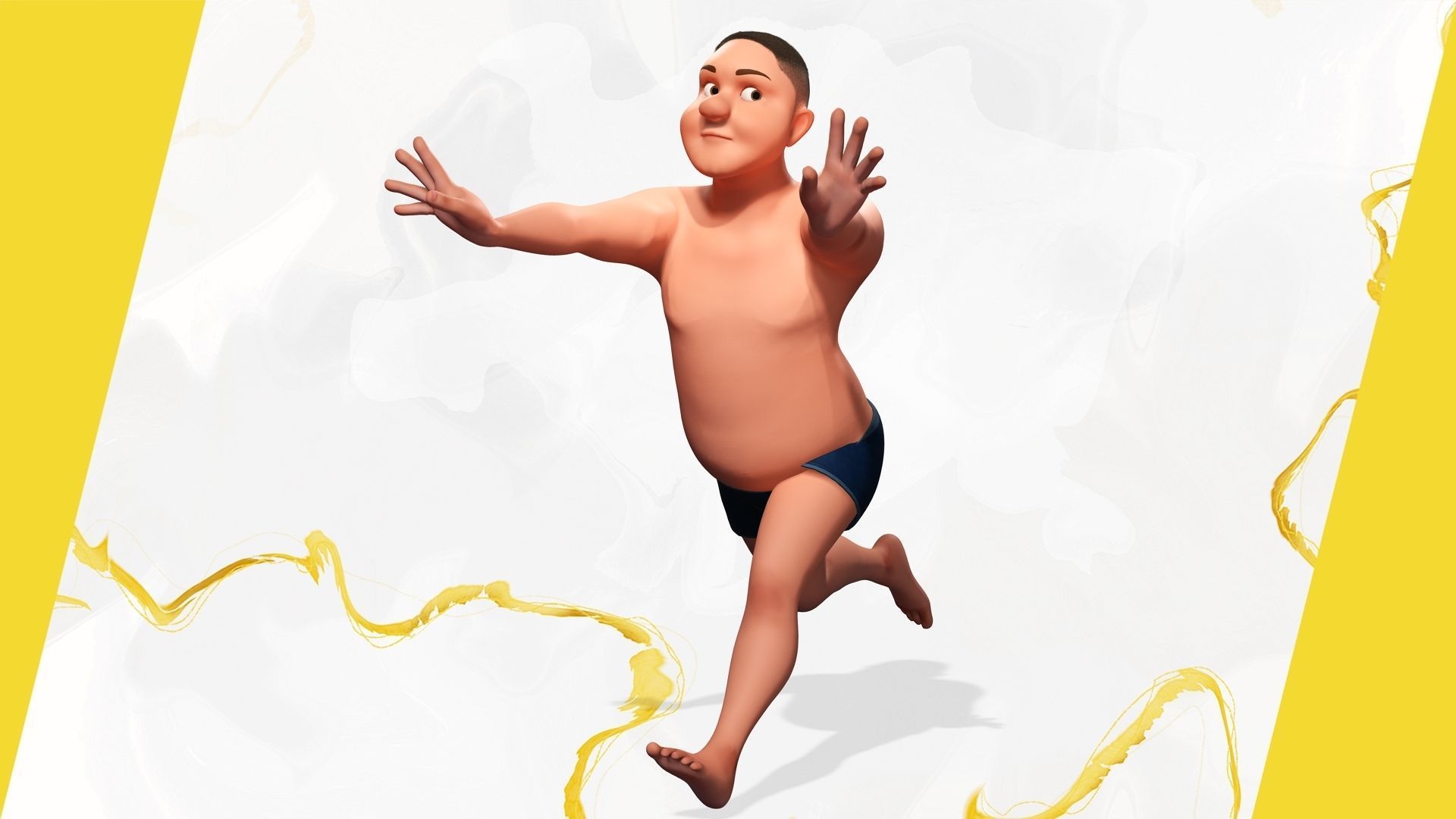 Man Model Fat boy stylized Male cartoon Low-poly 3D model_5