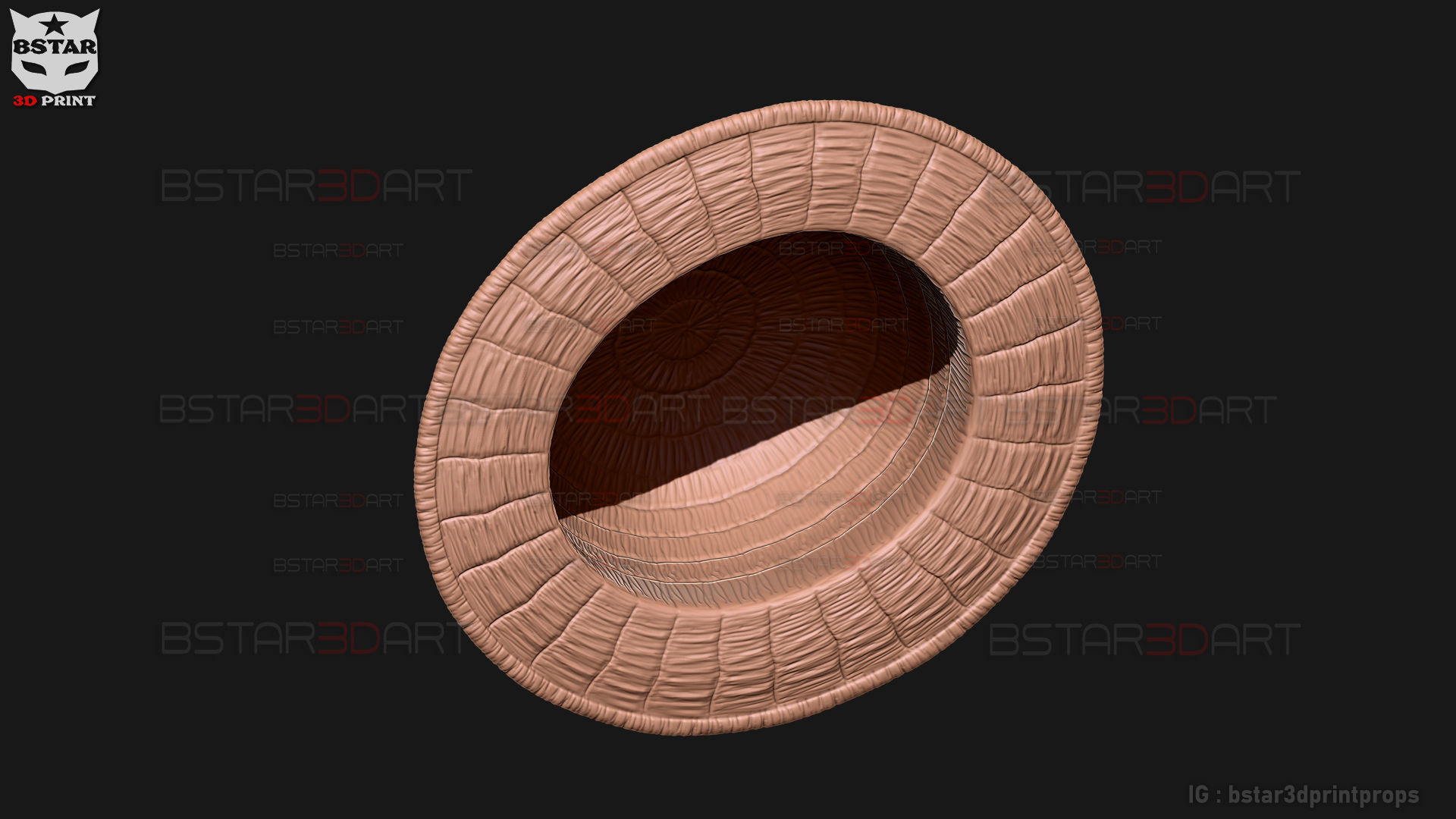 One Piece LA - Luffy Hat High Quality  3D print model_8