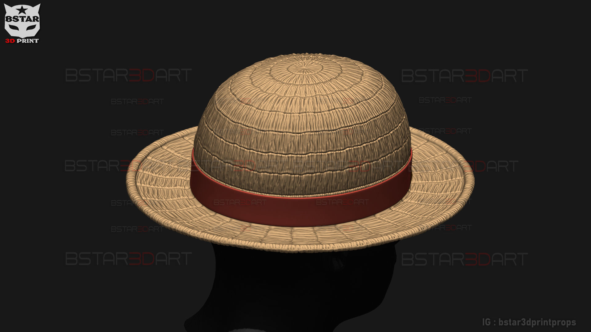 One Piece LA - Luffy Hat High Quality  3D print model_4