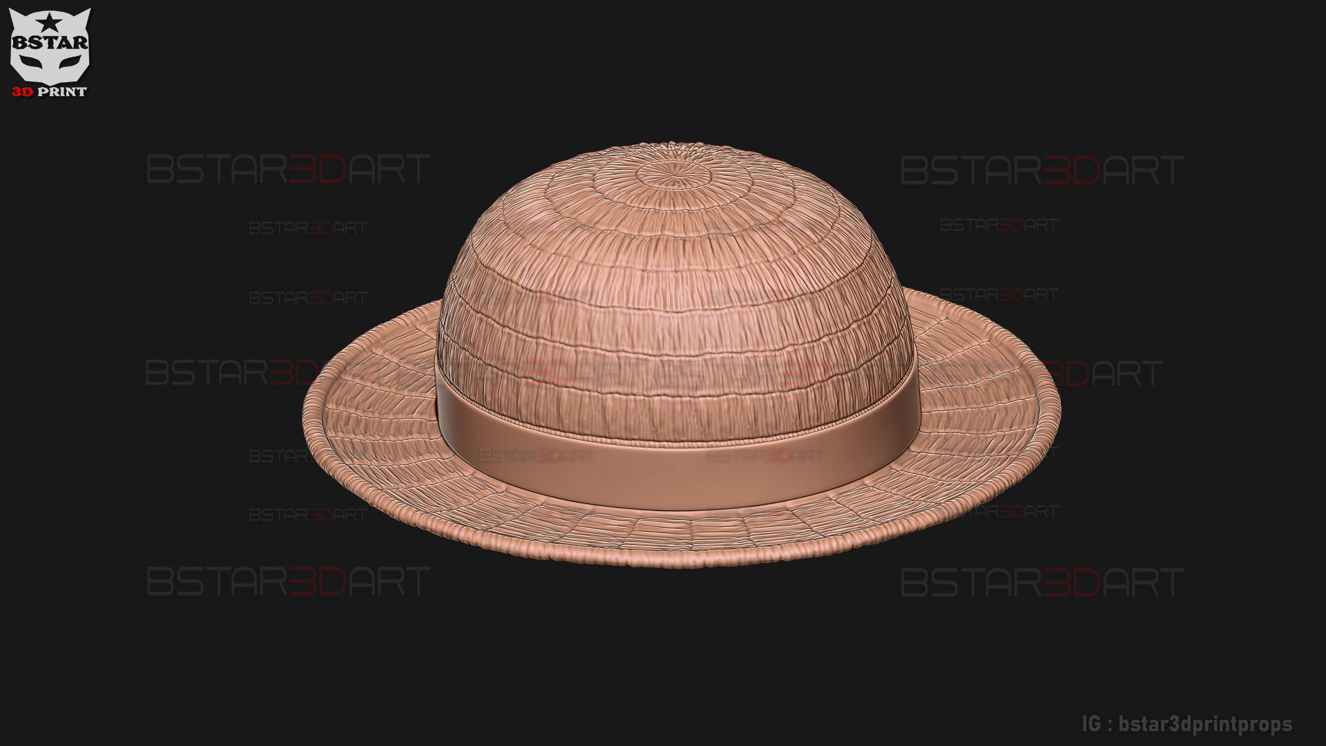 One Piece LA - Luffy Hat High Quality  3D print model_6