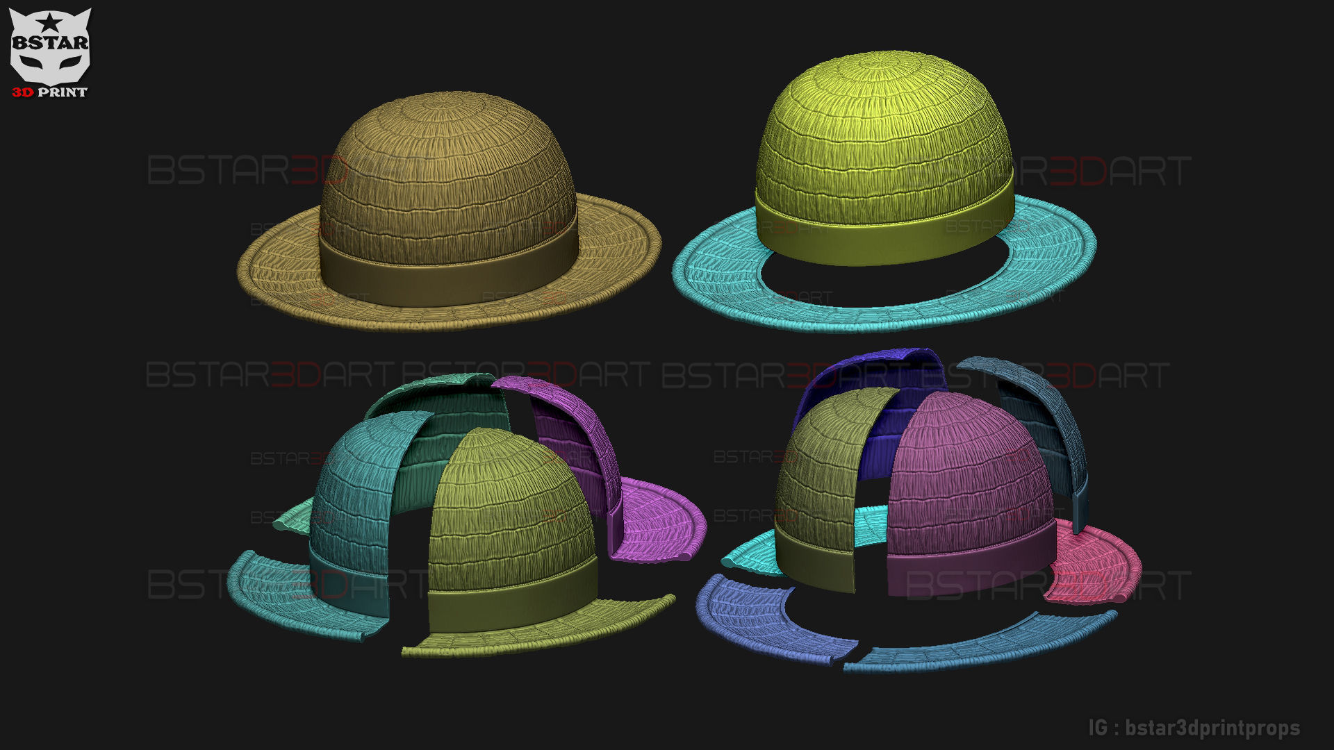 One Piece LA - Luffy Hat High Quality  3D print model_11