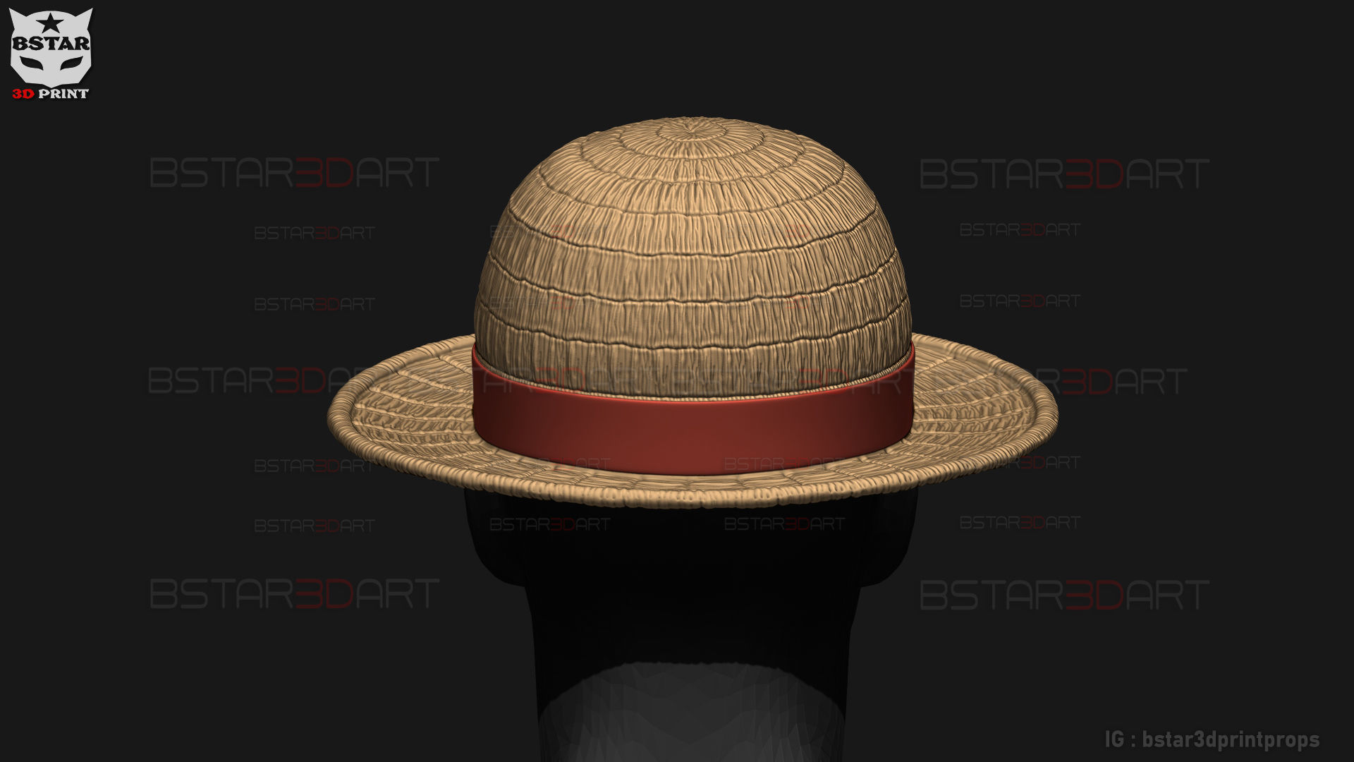 One Piece LA - Luffy Hat High Quality  3D print model_3