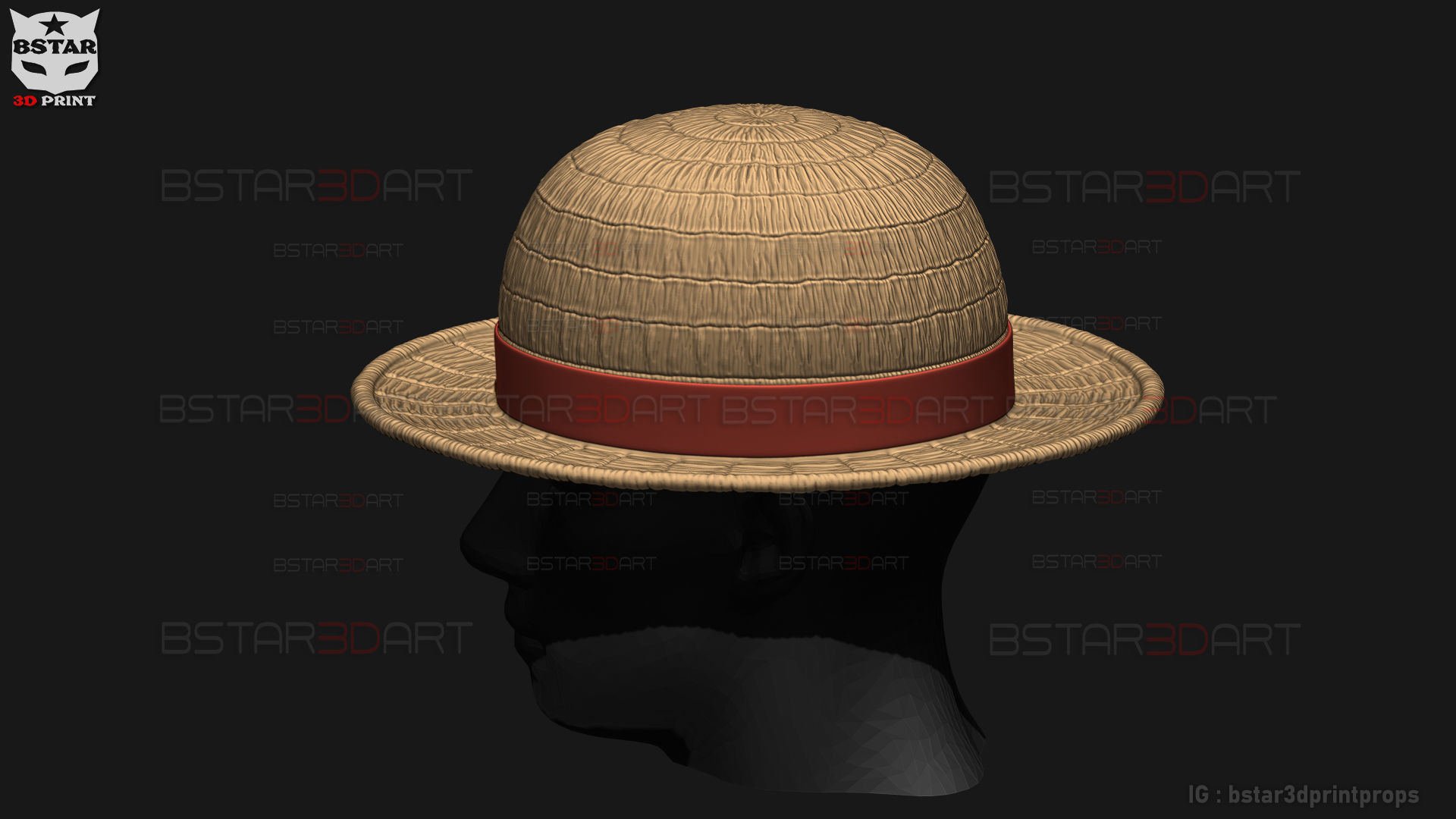 One Piece LA - Luffy Hat High Quality  3D print model_2