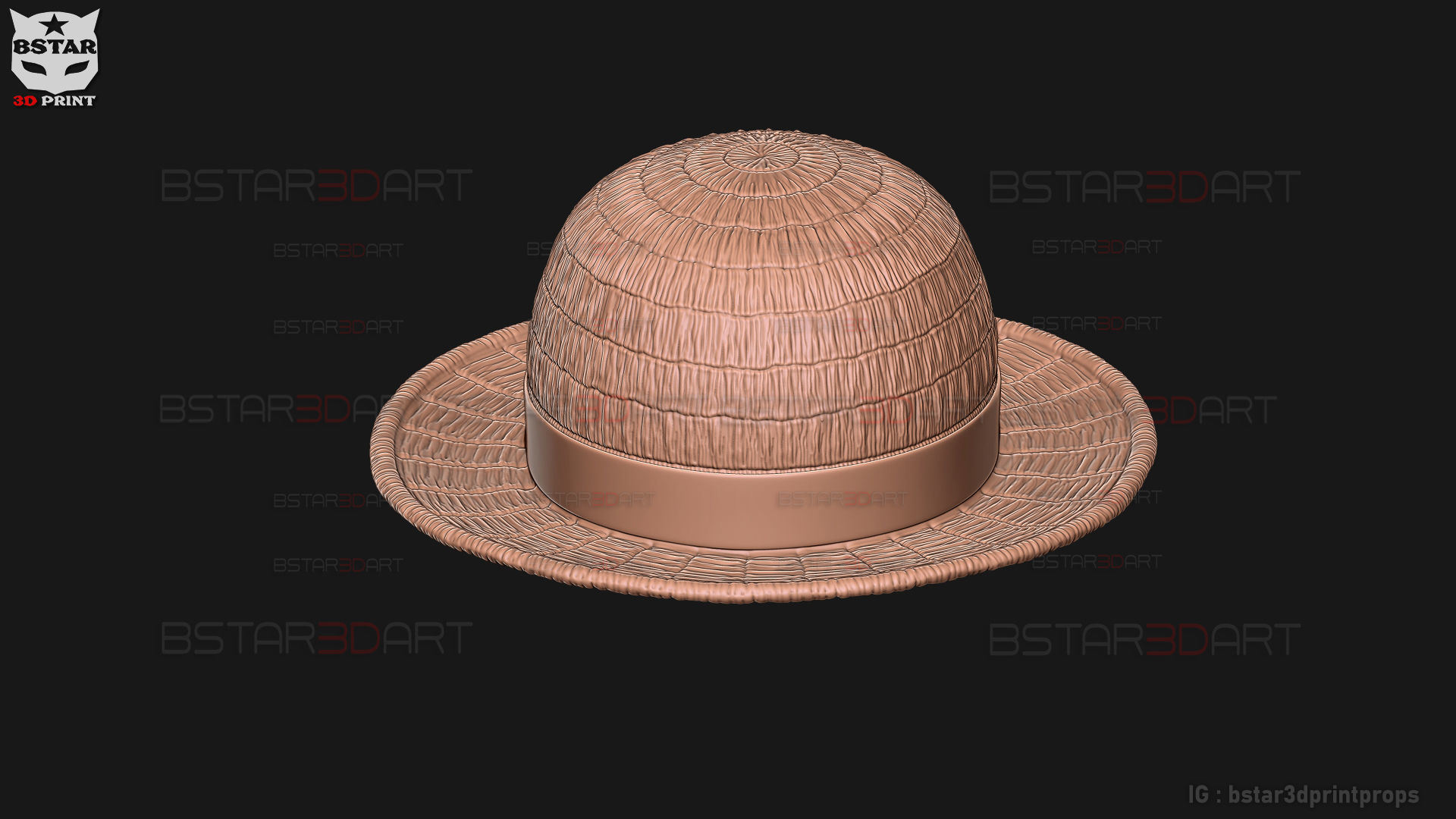 One Piece LA - Luffy Hat High Quality  3D print model_5