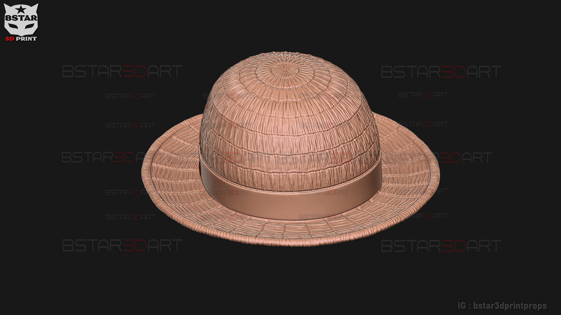 One Piece LA - Luffy Hat High Quality  3D print model_7