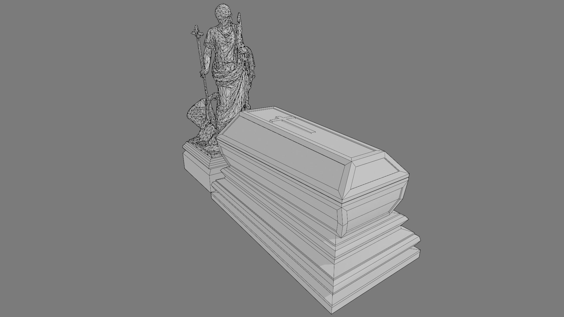 Cemetery gravestone set 3 Low-poly 3D model_20