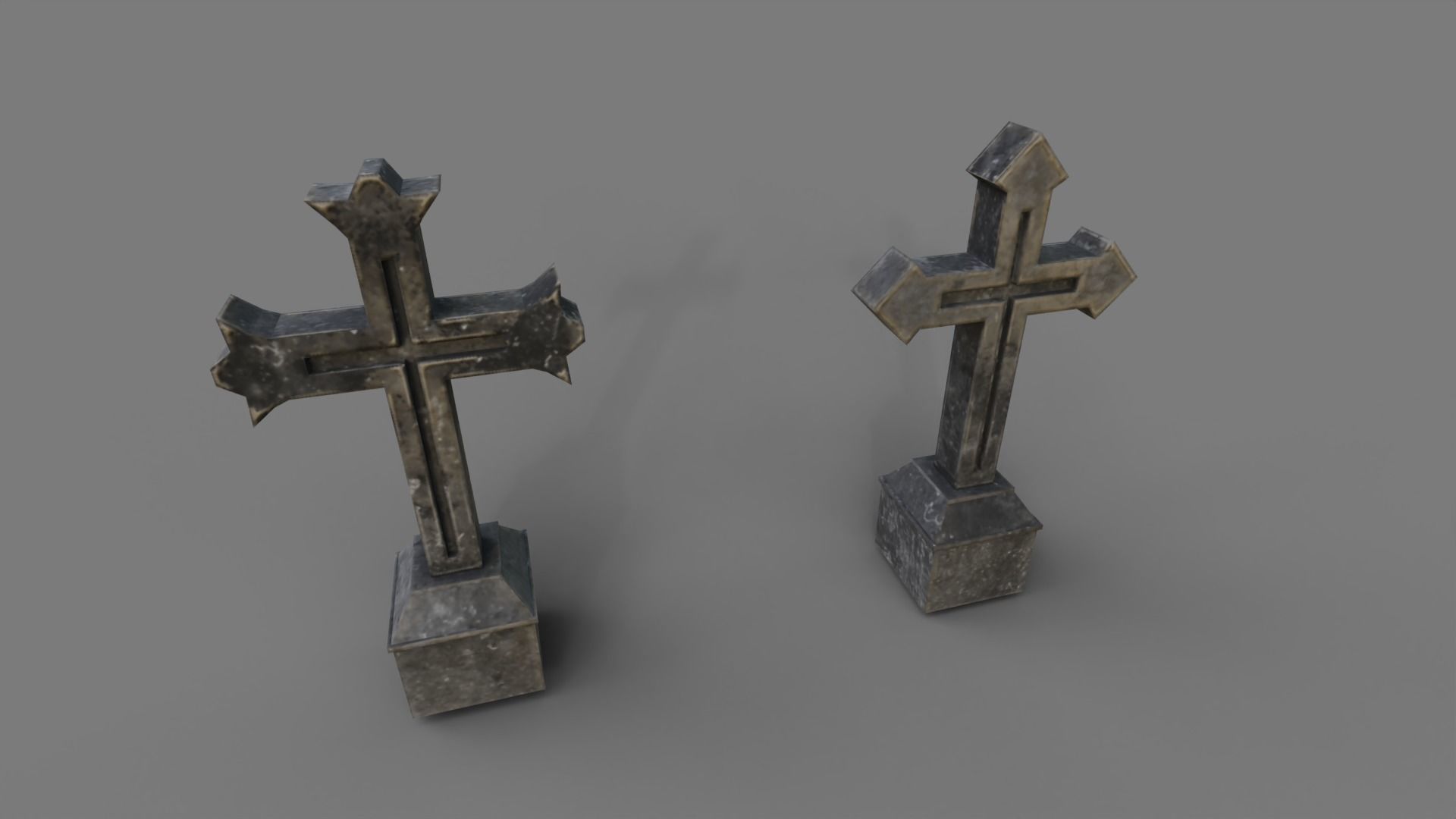 Cemetery gravestone set 3 Low-poly 3D model_33