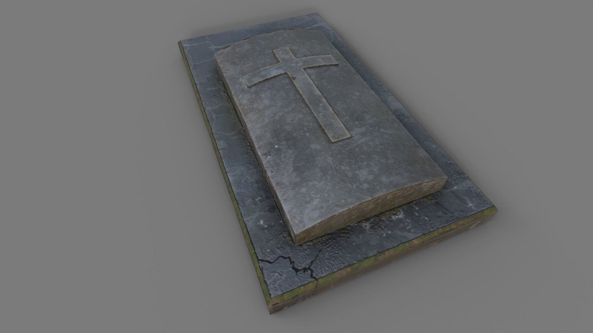 Cemetery gravestone set 3 Low-poly 3D model_9