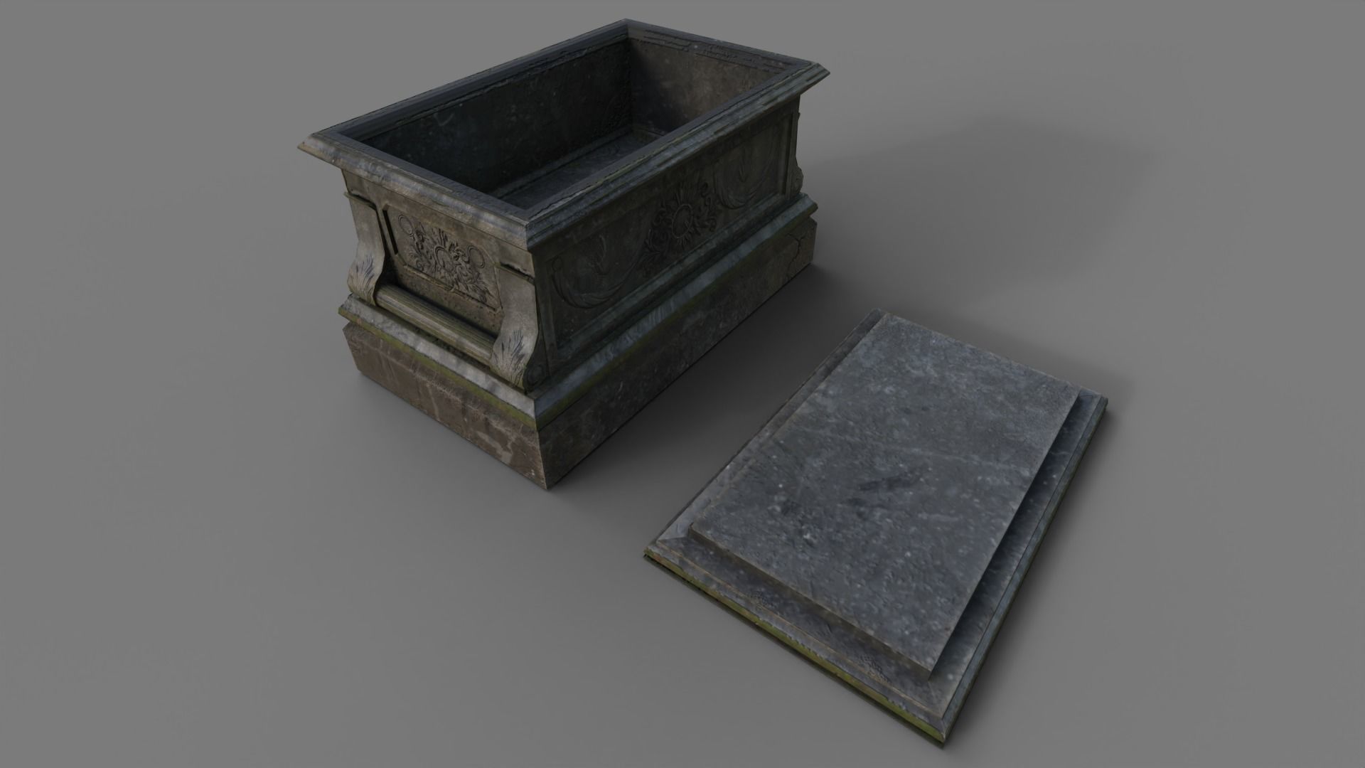 Cemetery gravestone set 3 Low-poly 3D model_29