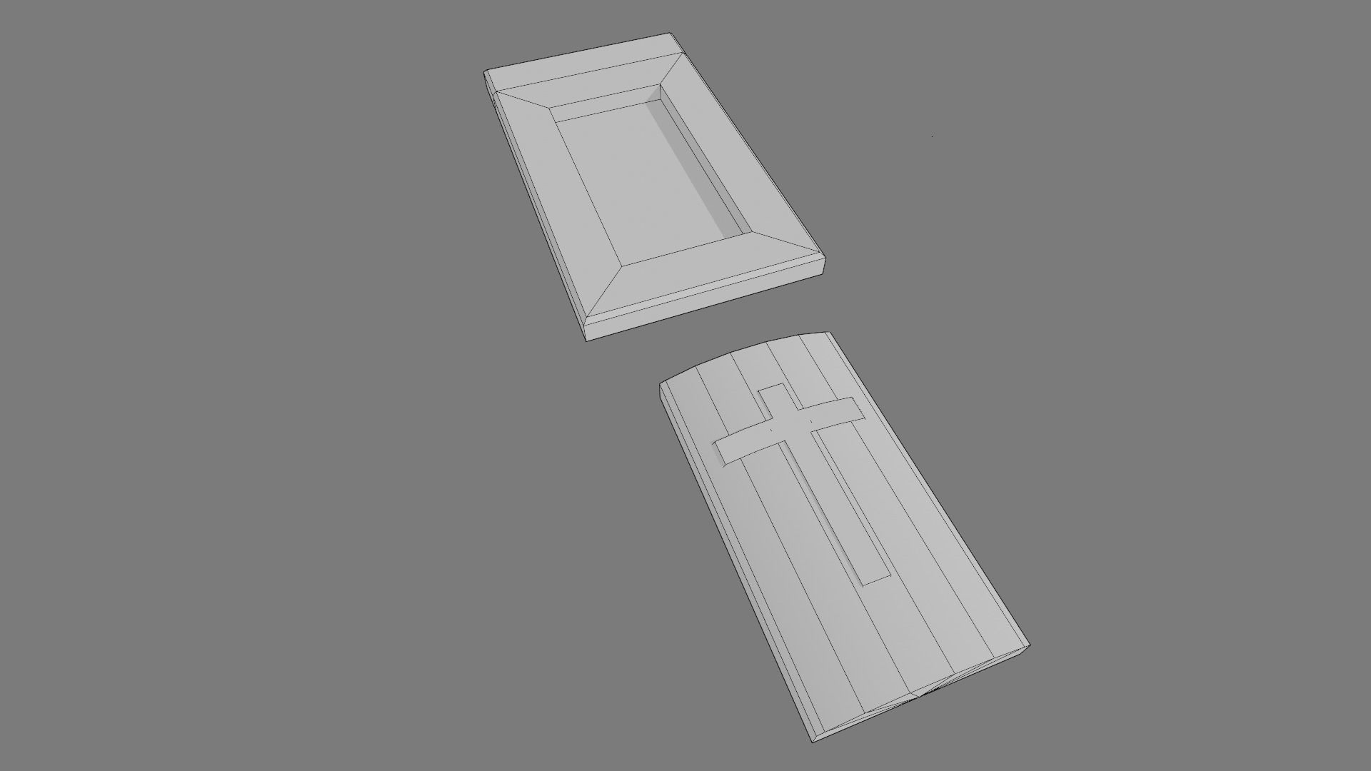 Cemetery gravestone set 3 Low-poly 3D model_12