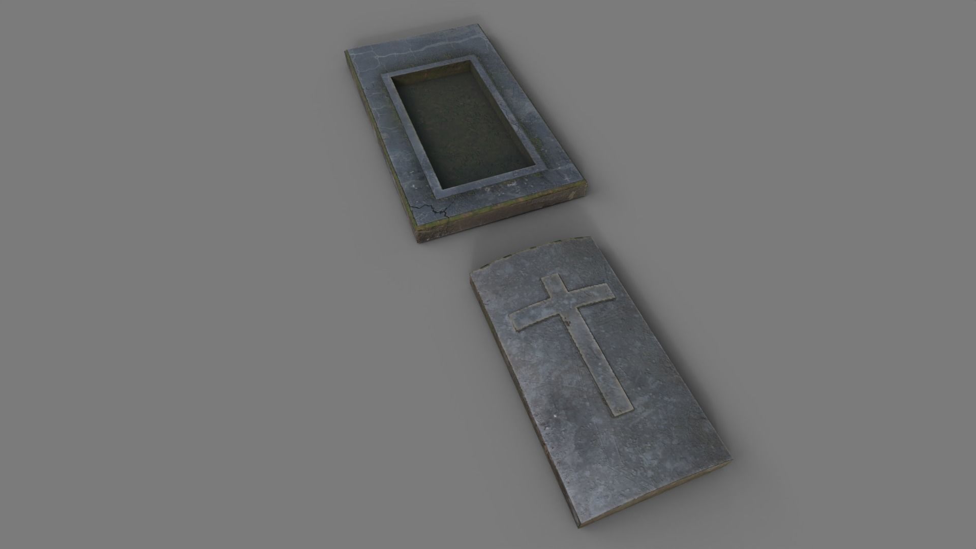 Cemetery gravestone set 3 Low-poly 3D model_11