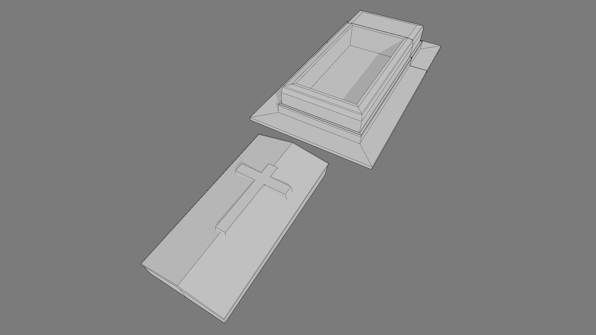 Cemetery gravestone set 3 Low-poly 3D model_16