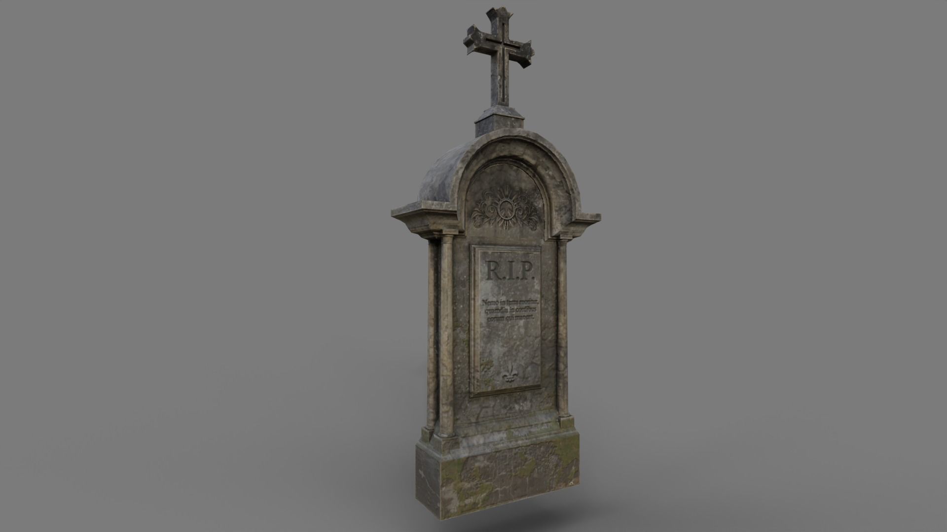 Cemetery gravestone set 3 Low-poly 3D model_7