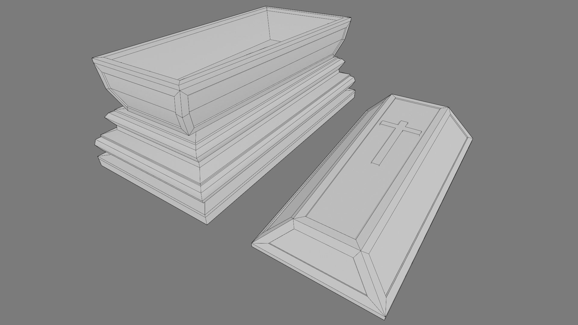Cemetery gravestone set 3 Low-poly 3D model_24