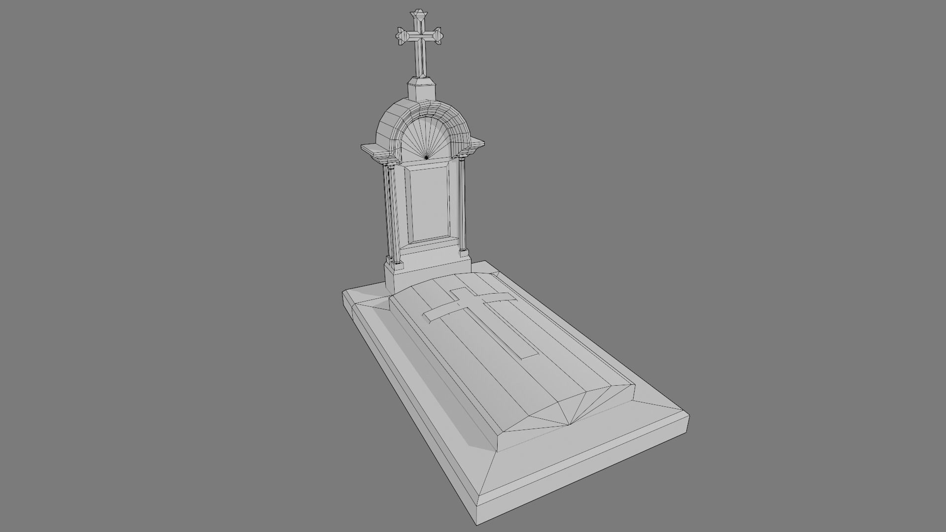 Cemetery gravestone set 3 Low-poly 3D model_6