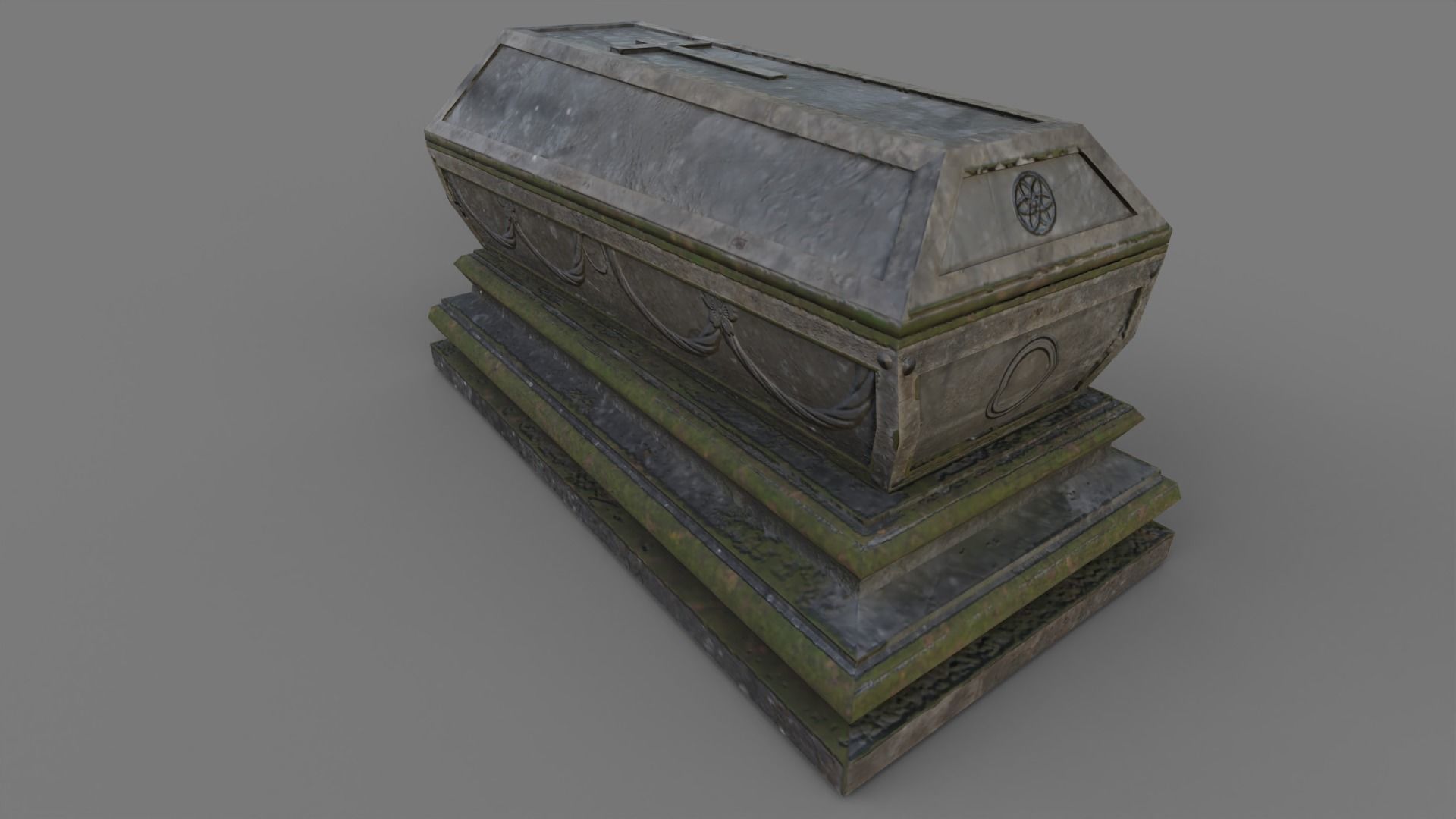 Cemetery gravestone set 3 Low-poly 3D model_21