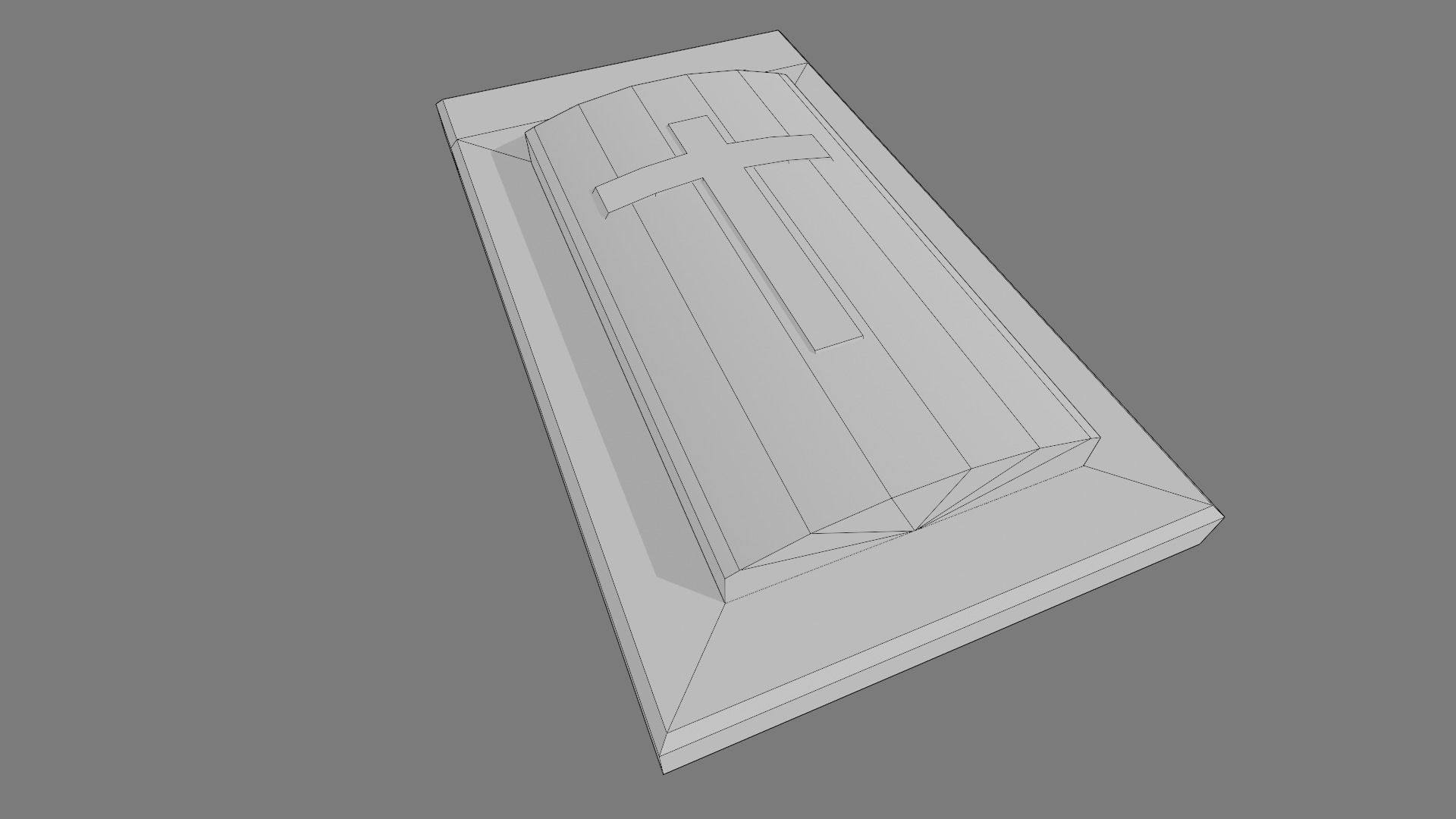Cemetery gravestone set 3 Low-poly 3D model_10