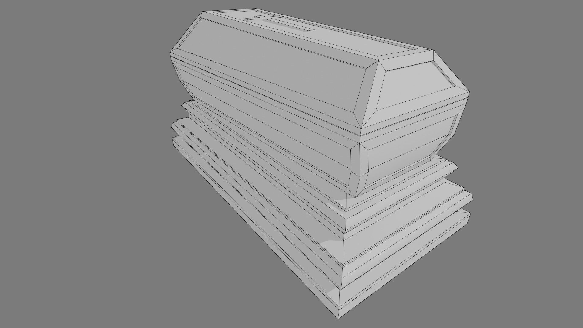 Cemetery gravestone set 3 Low-poly 3D model_22