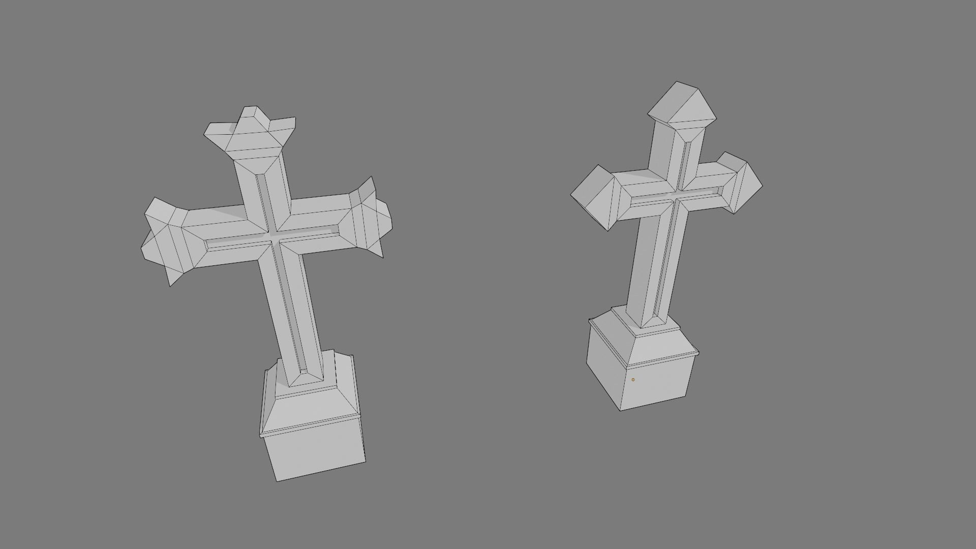 Cemetery gravestone set 3 Low-poly 3D model_34